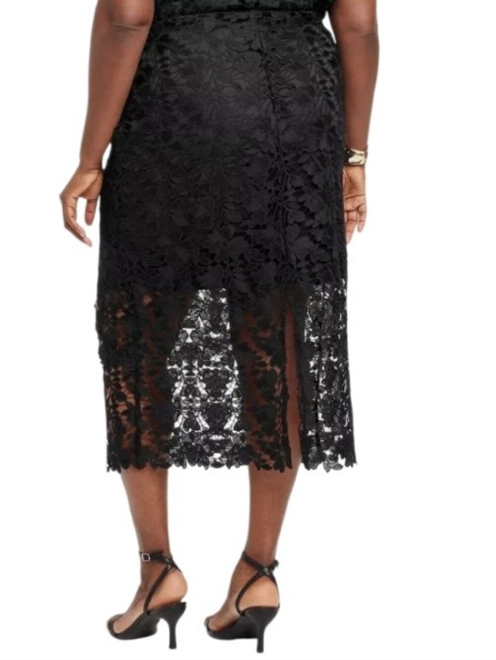 Black Lace Midi Skirt - Women Sz Xxl Nwt - Picture 2 of 4